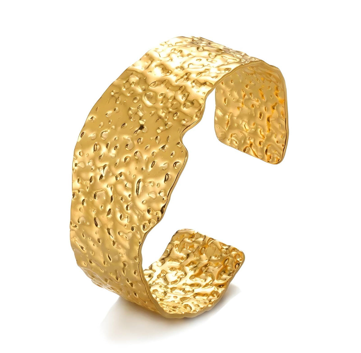 THE HANGAR JEWELLERY 18k Gold plated Hammered bangle
