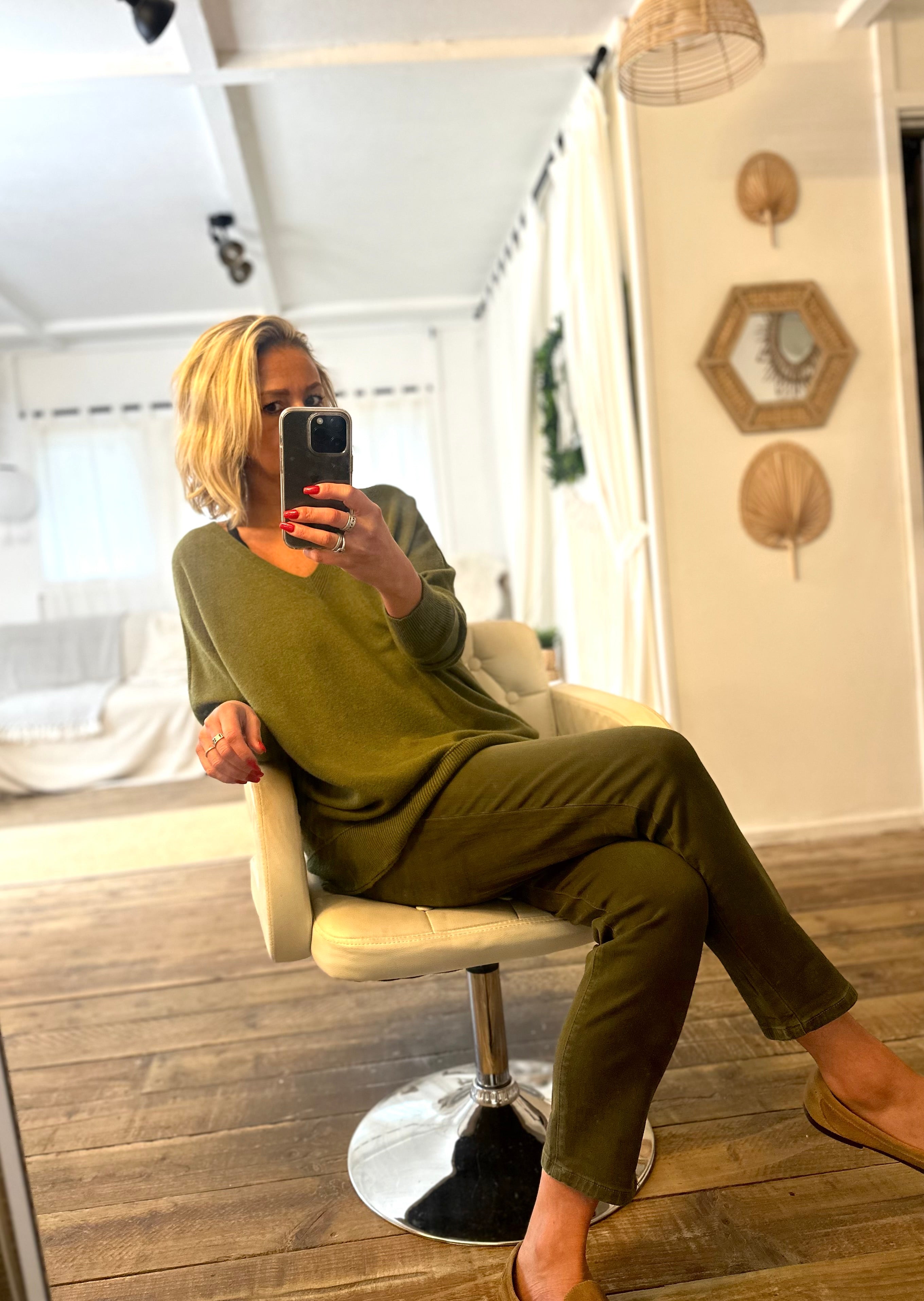 THE KNITWEAR COMPANY Deena knit Army Green