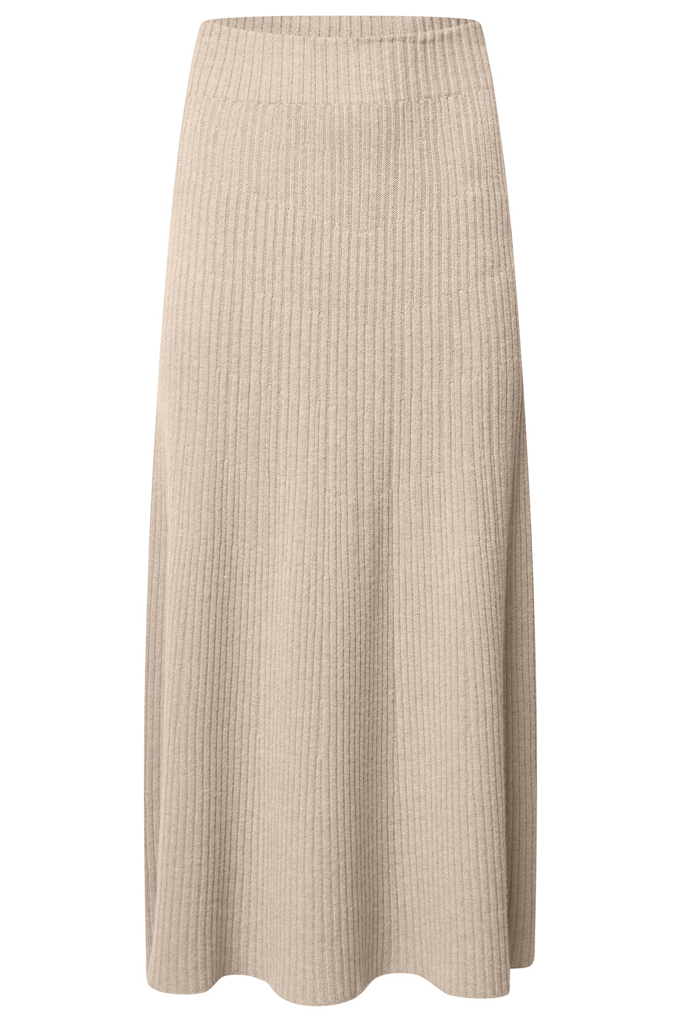 THE KNITWEAR COMPANY Renza ribbed knitted skirt Oatmeal