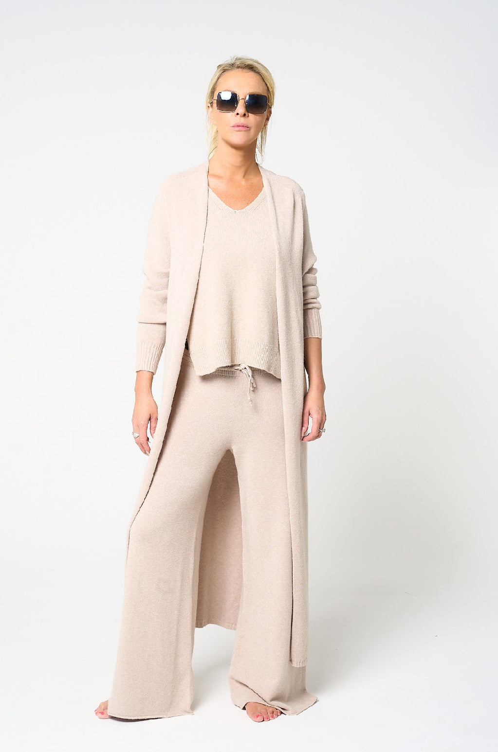THE KNITWEAR COMPANY Panko knit maxi Cardigan Oatmeal