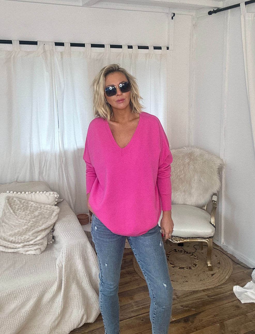 THE KNITWEAR COMPANY Deena knit Fuchsia Pink