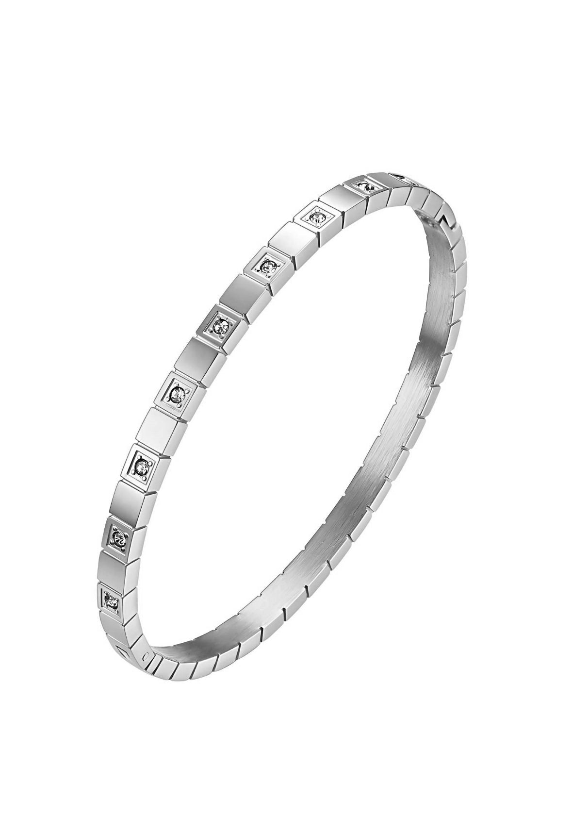THE HANGAR JEWELLERY square stud bangle silver
