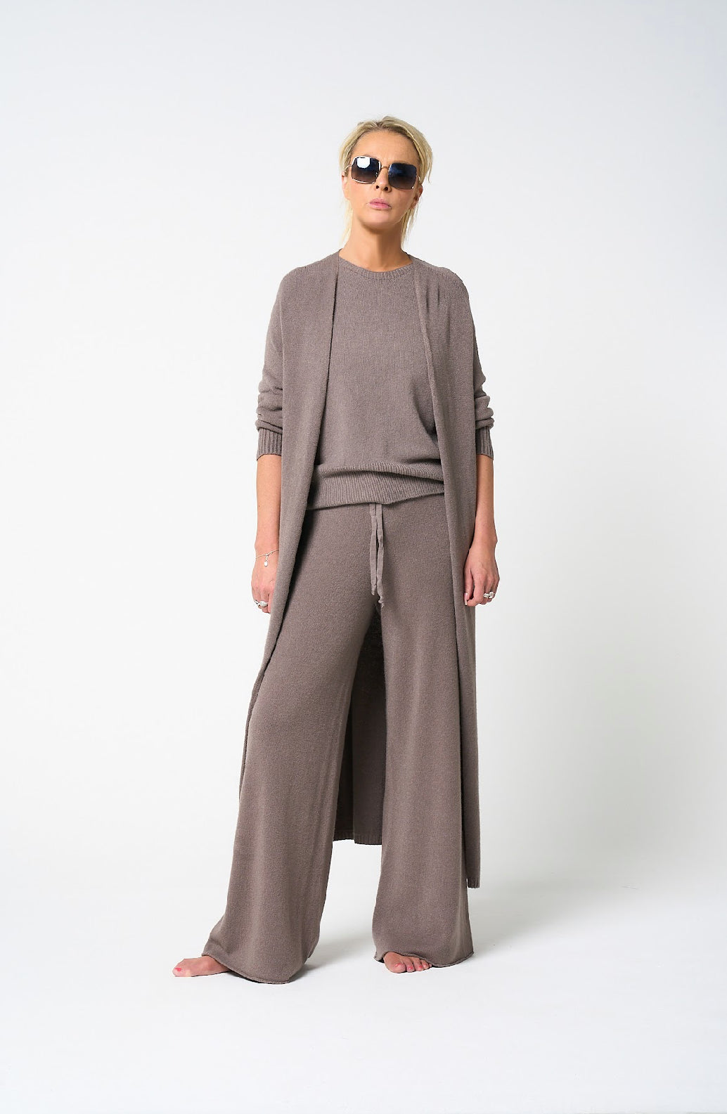 THE KNITWEAR COMPANY Panko knit maxi Cardigan Mocha