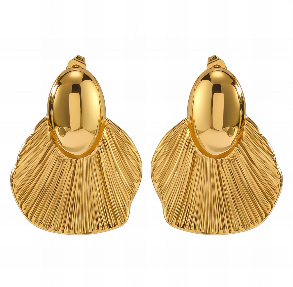 THE HANGAR JEWELLERY oyster shell earrings