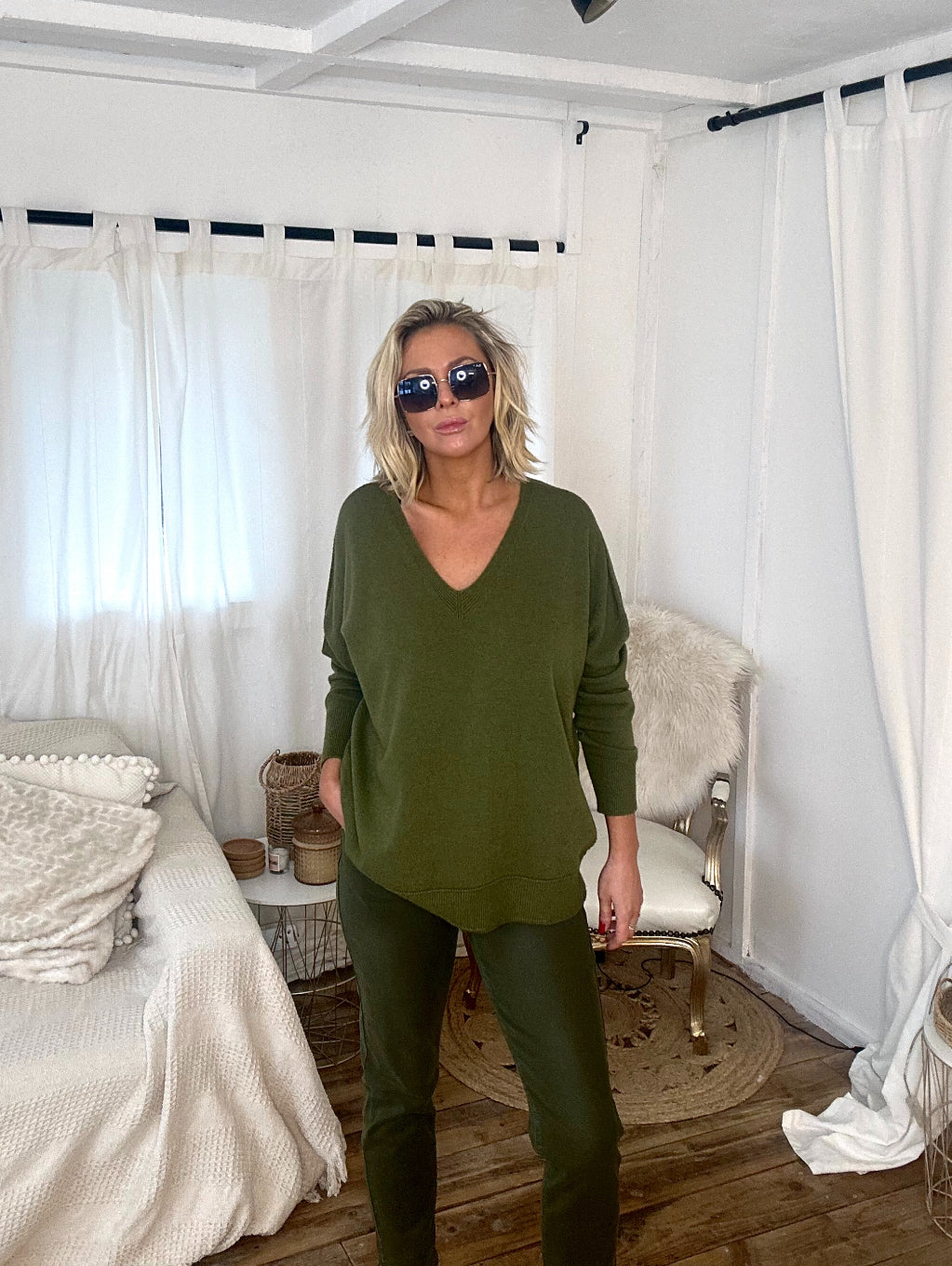 THE KNITWEAR COMPANY Deena knit Army Green