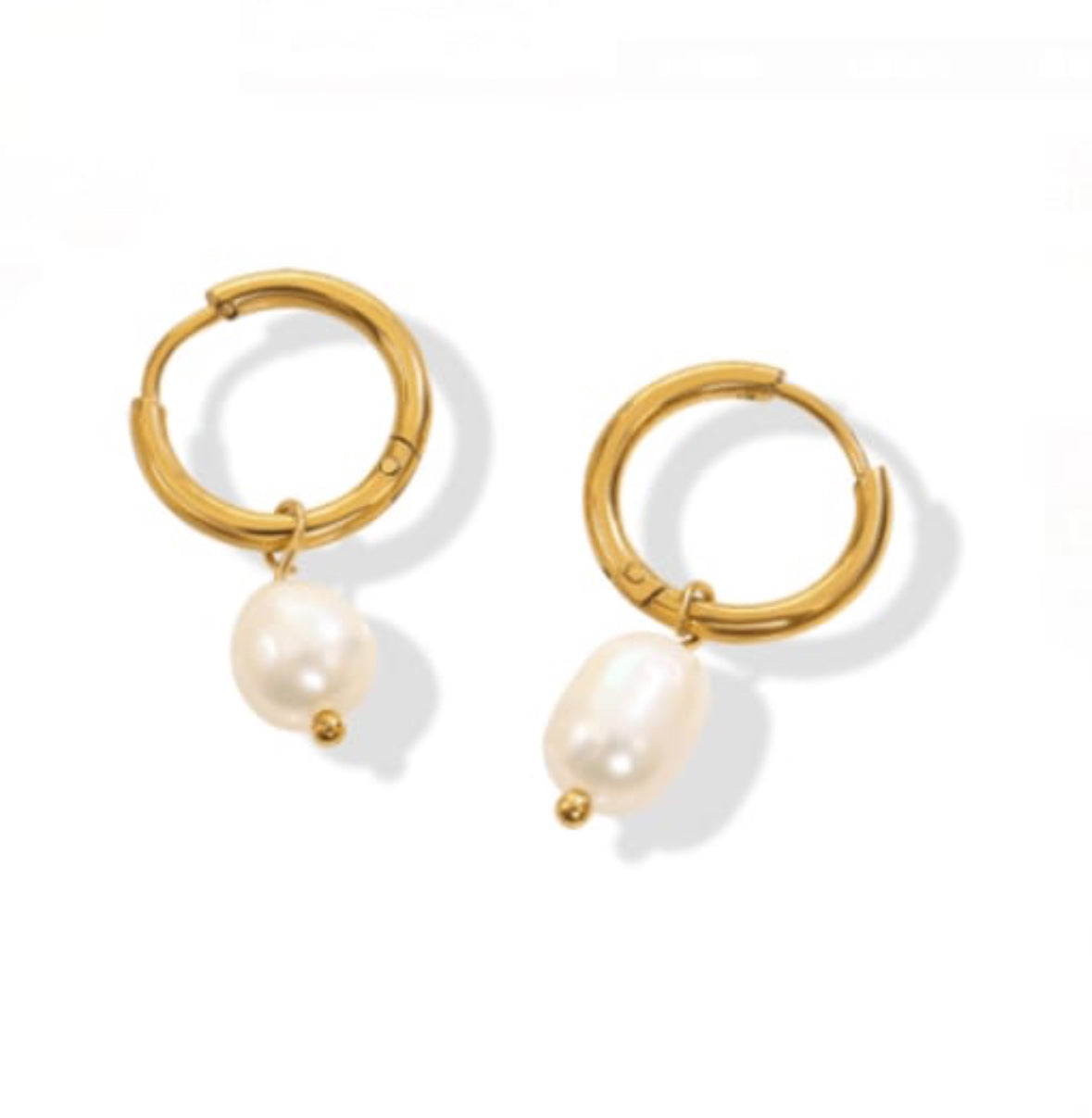 THE HANGAR JEWELLERY T pearl drop earrings 18k gold