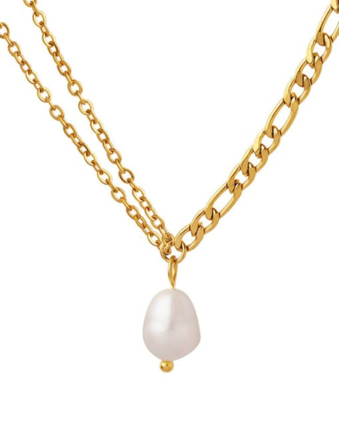 THE HANGAR JEWELLERY T pearl drop necklace 14k gold