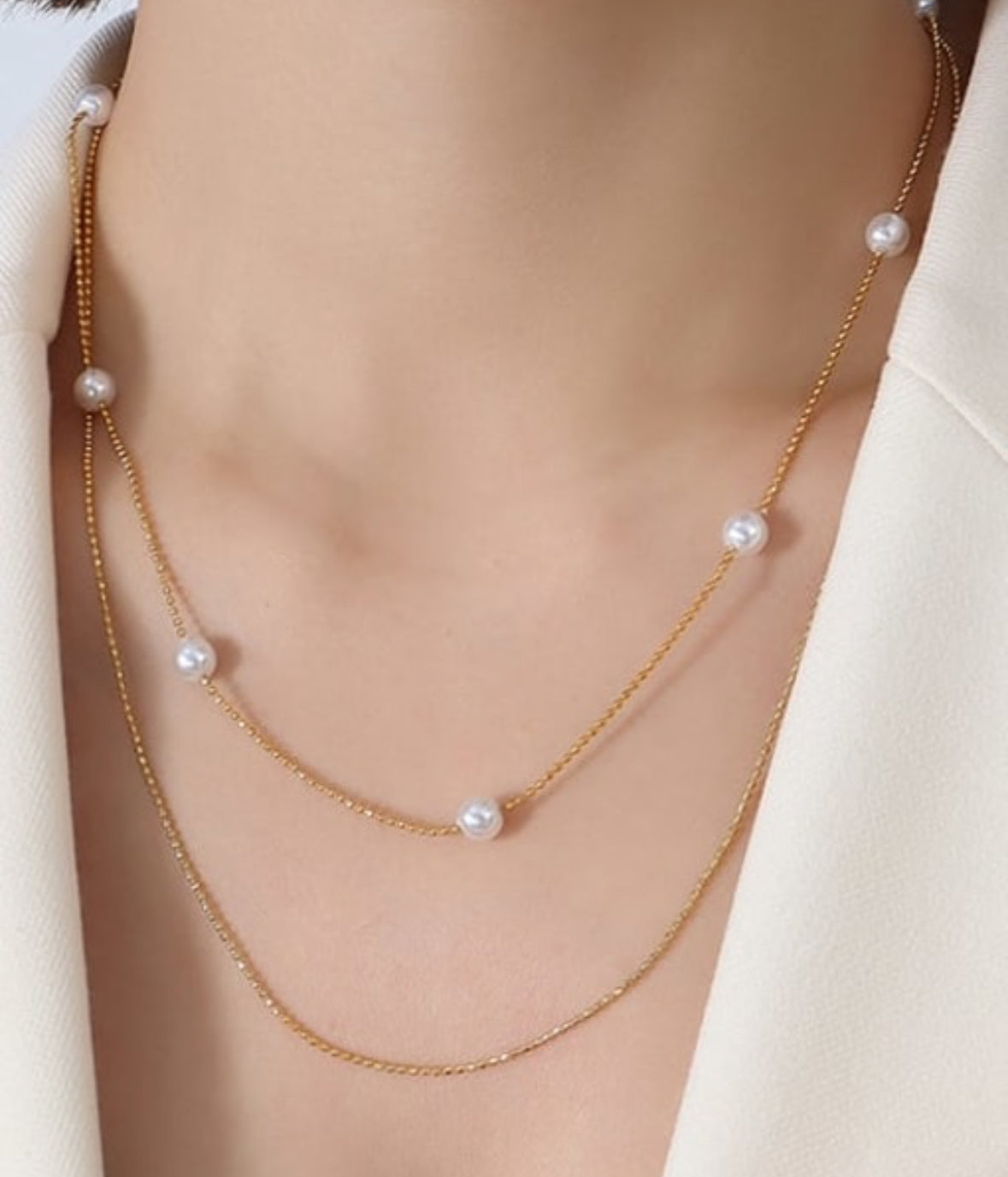 THE HANGAR JEWELLERY T multi pearl necklace 18k gold