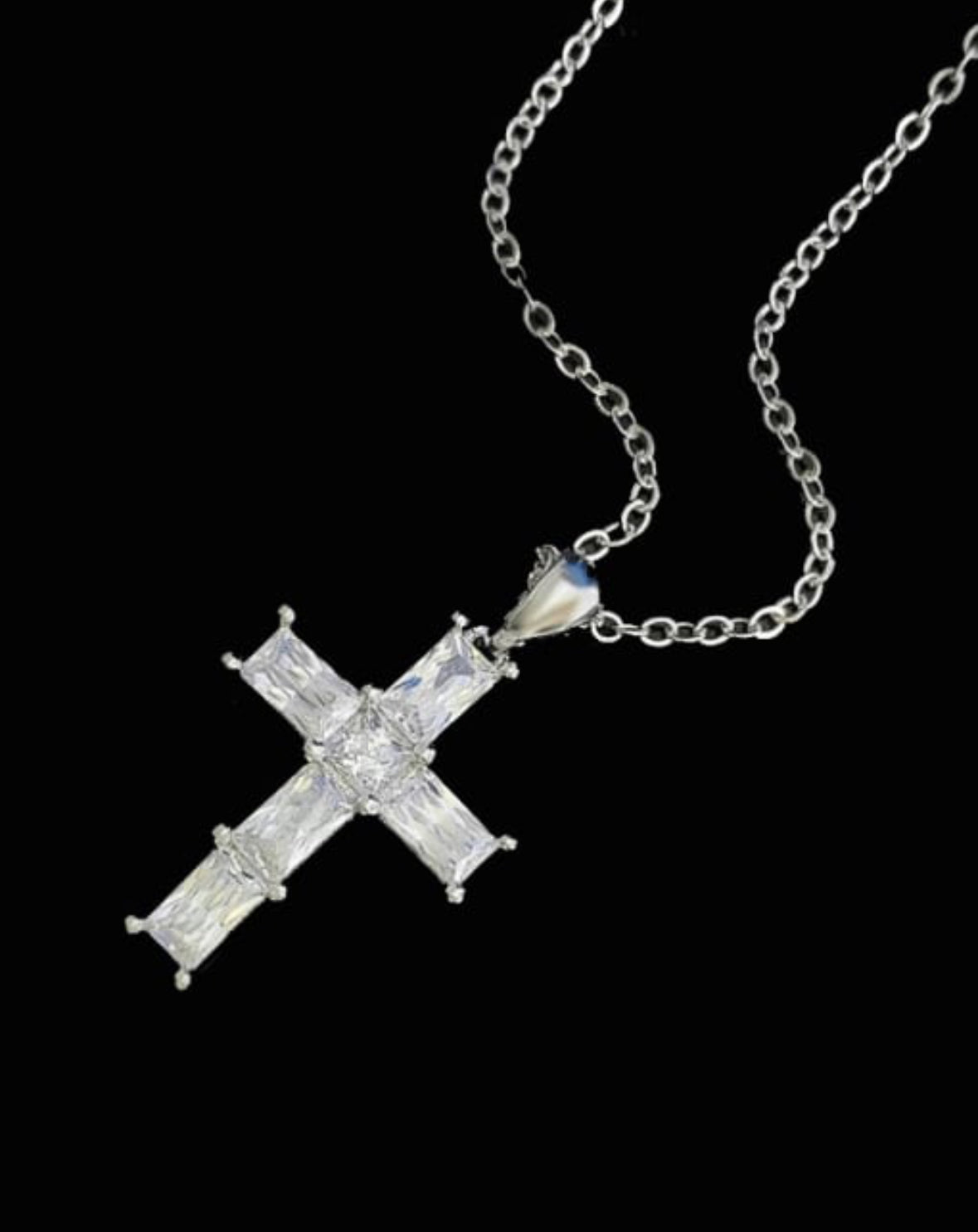 THE HANGAR JEWELLERY T Tiffany cross necklace 14k White gold