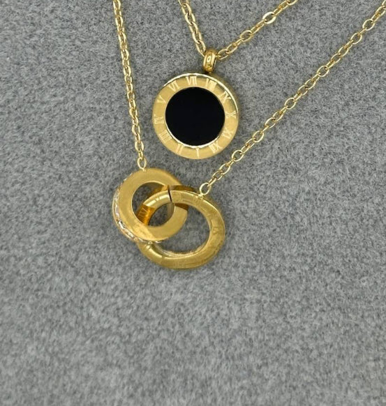 THE HANGAR JEWELLERY Roman black drop necklace