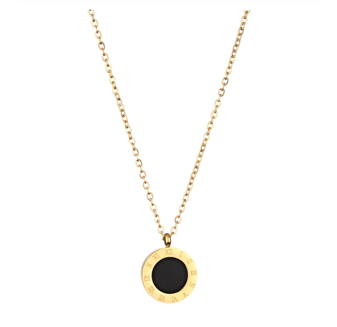 THE HANGAR JEWELLERY Roman black drop necklace