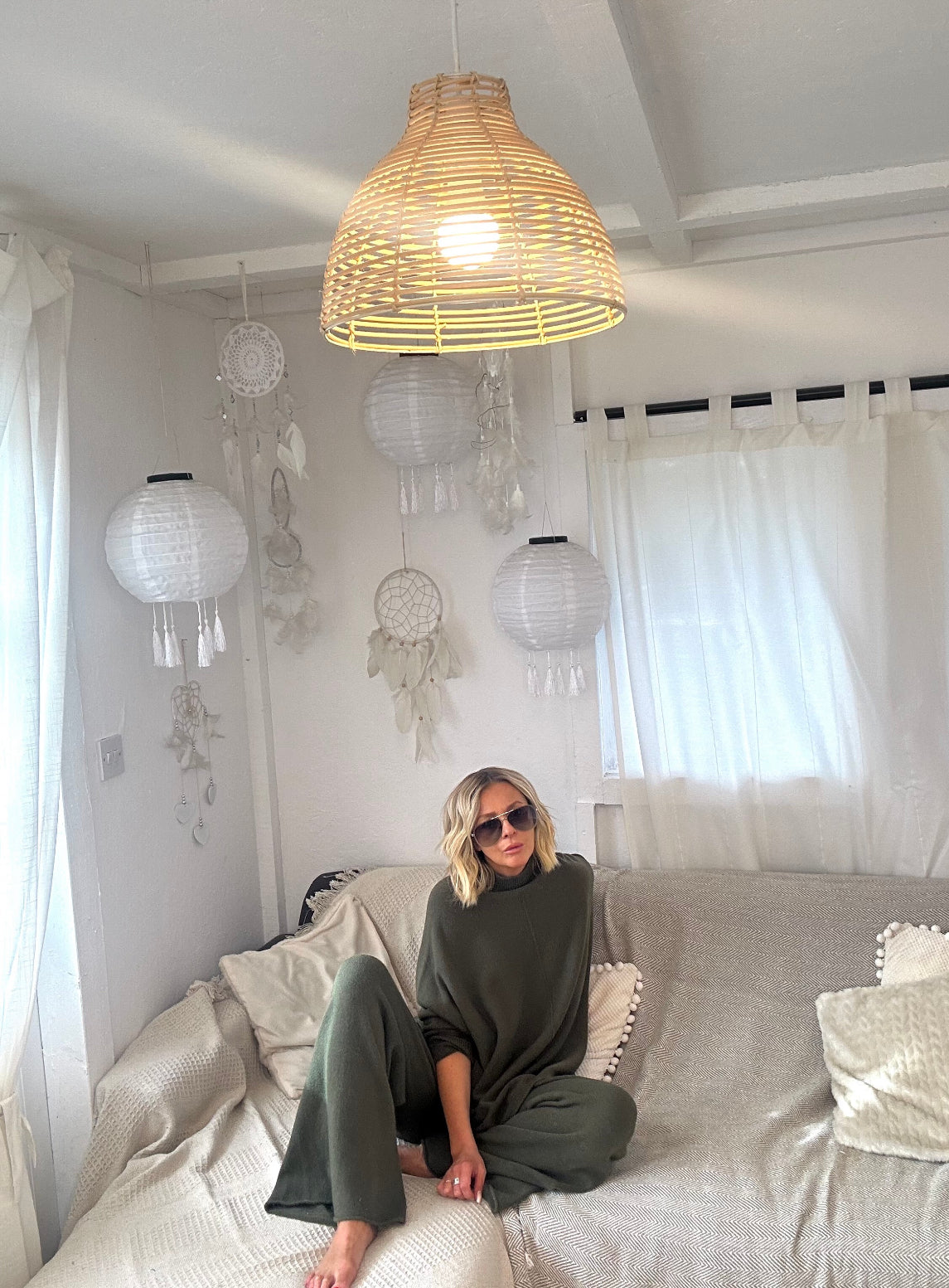 THE KNITWEAR COMPANY Lounge pant olive green