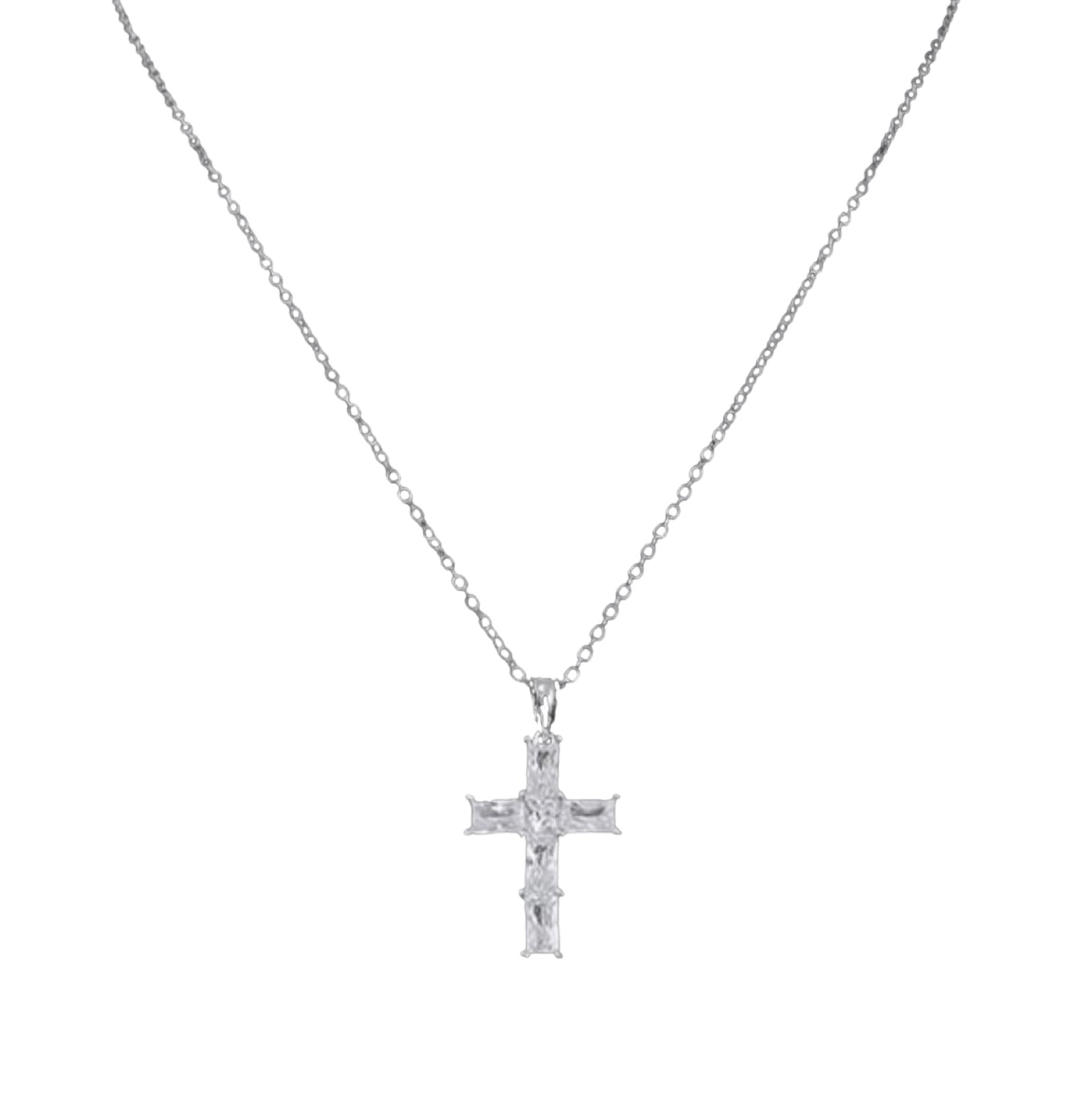 THE HANGAR JEWELLERY T Tiffany cross necklace 14k White gold