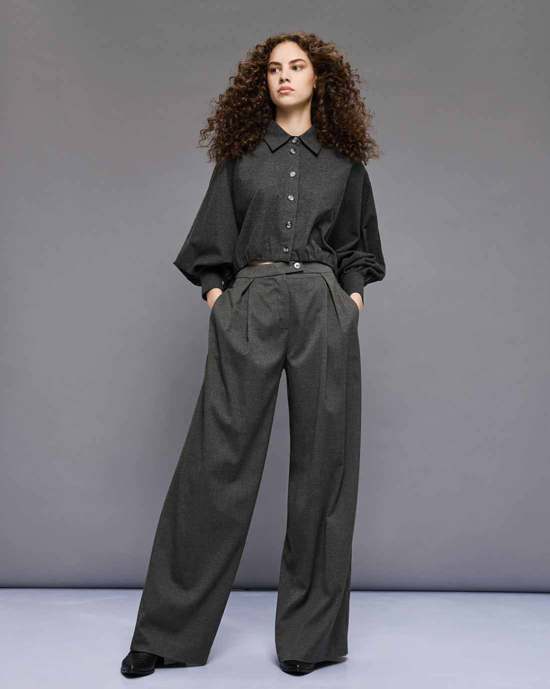 ACCESS Wide-leg pants with pleats