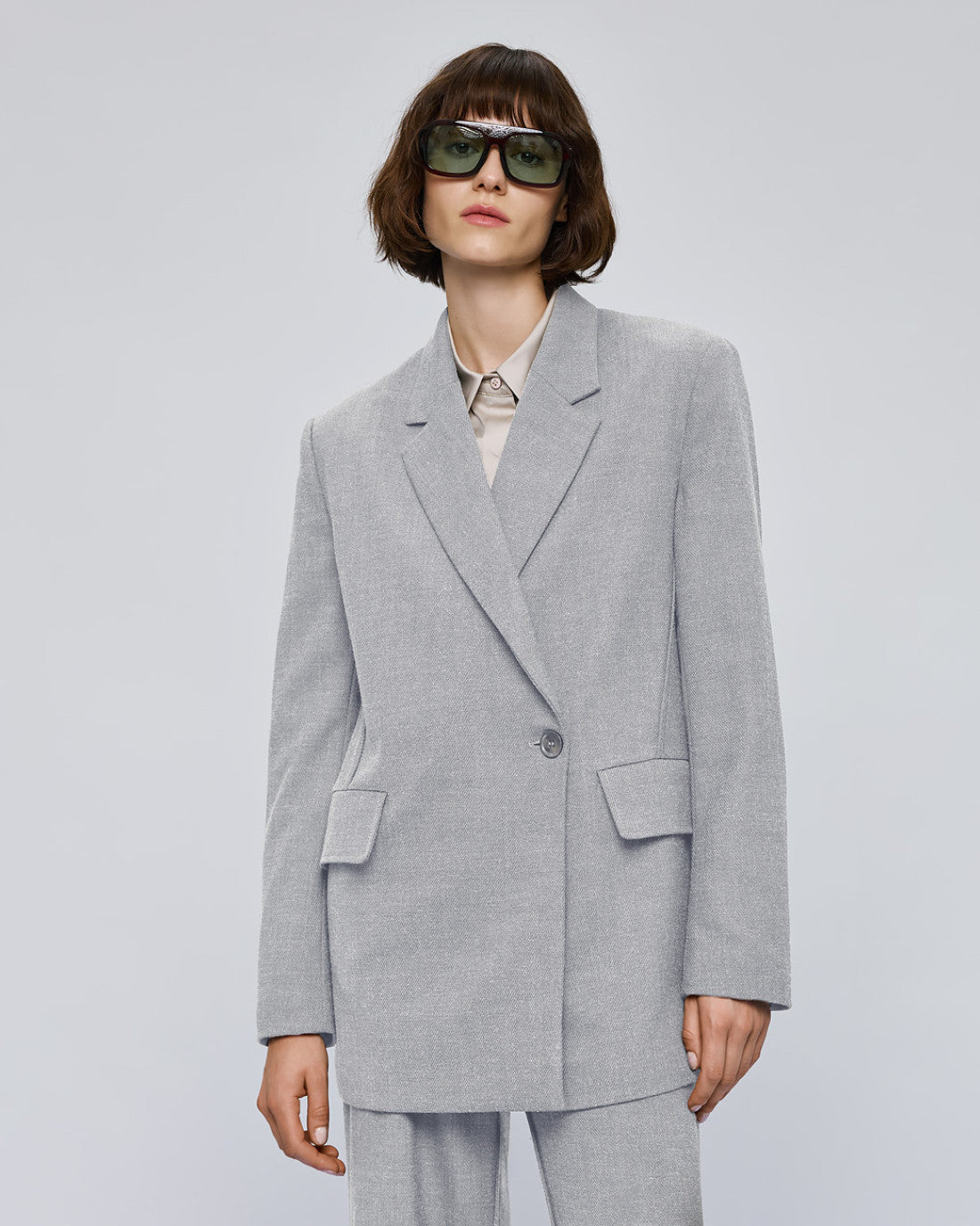 ACCESS Oversized blazer with pockets grey