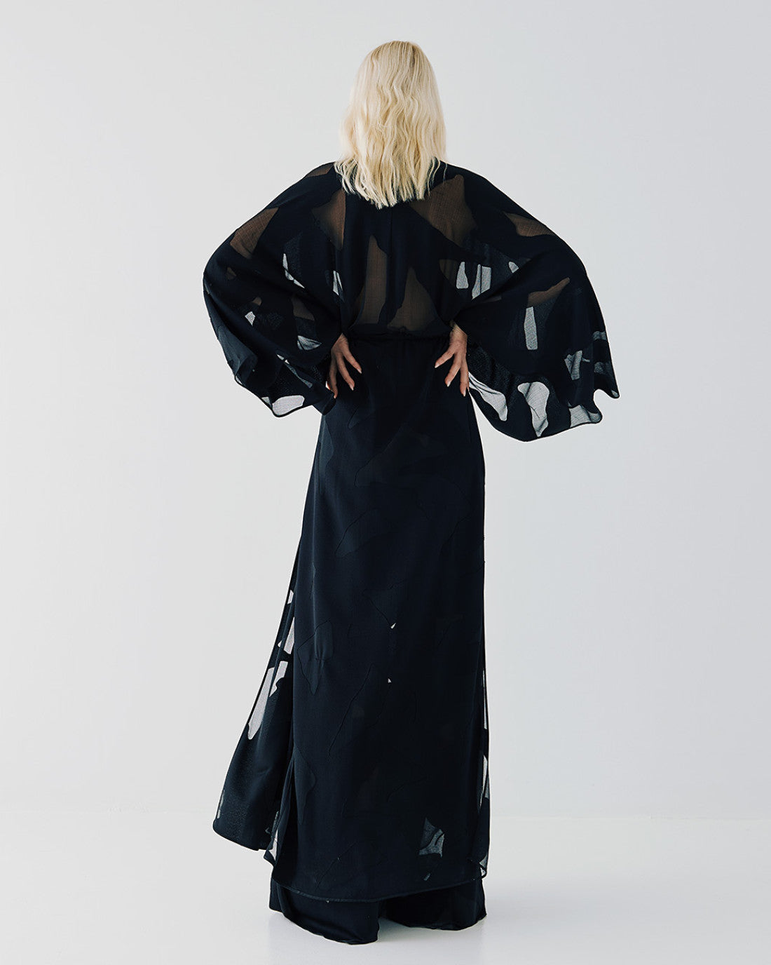 ACCESS Kimono with mesh details and drawstrings