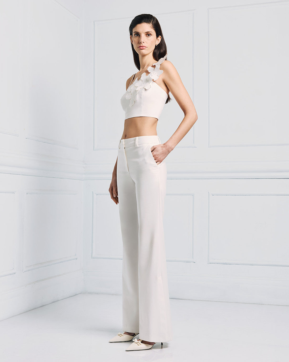 ACCESS FASHION Flare pants with side slits