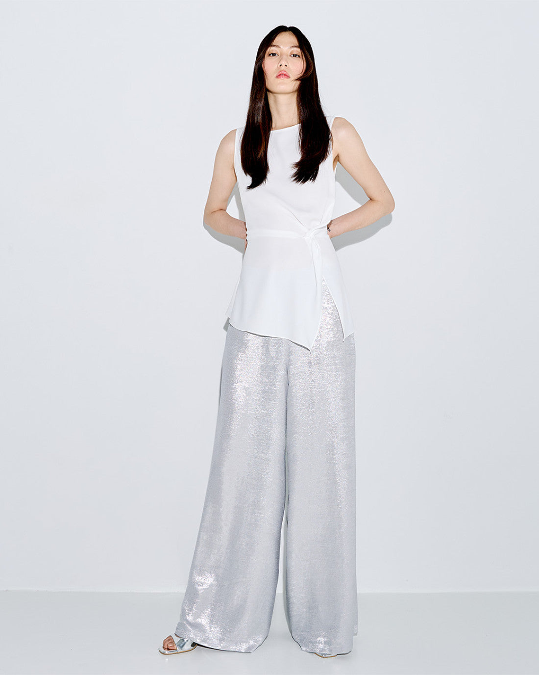 ACCESS FASHION Metallic-effect pants