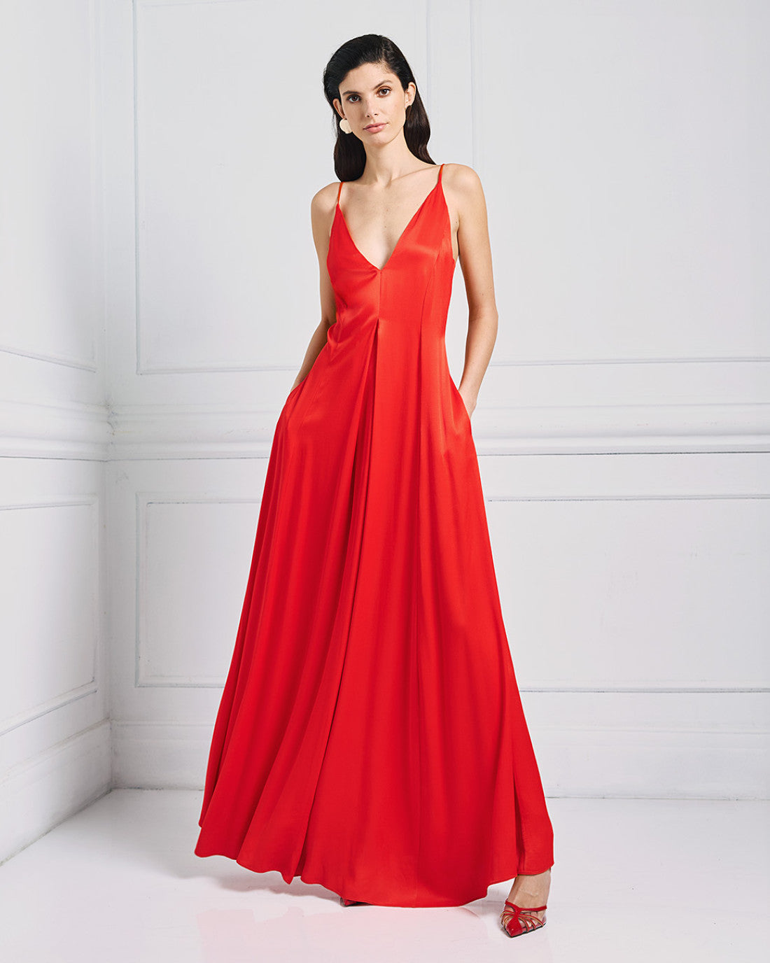 ACCESS FASHION Maxi dress with a V neckline