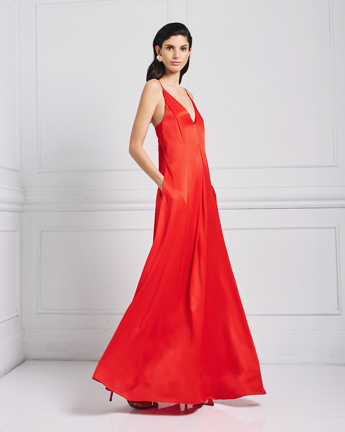 ACCESS FASHION Maxi dress with a V neckline