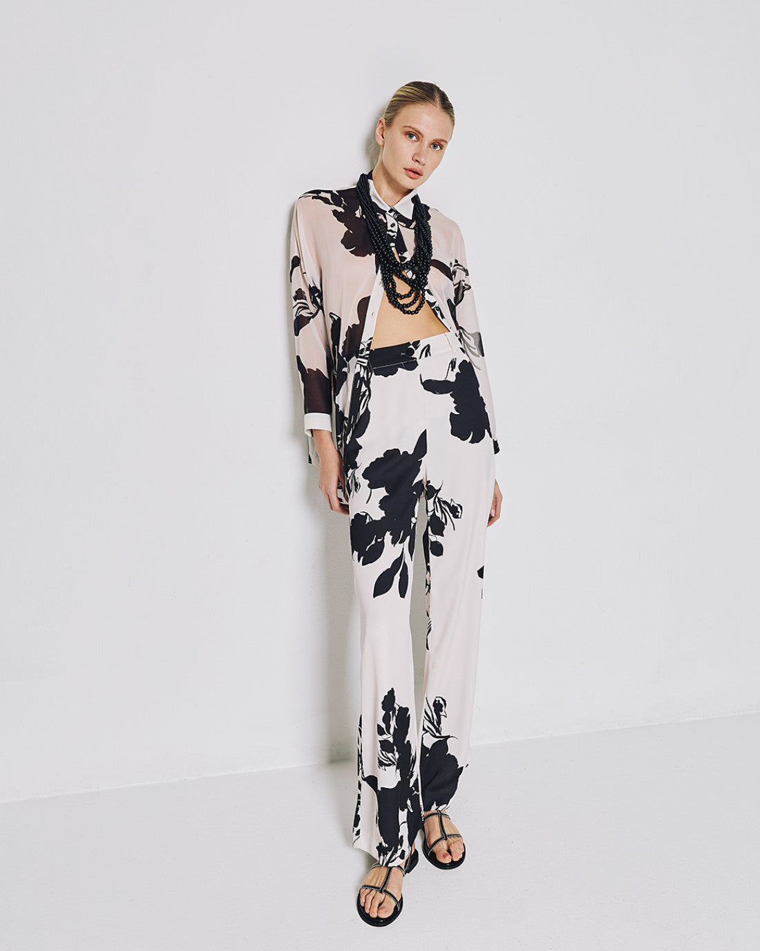 ACCESS FASHION High-waist floral pants