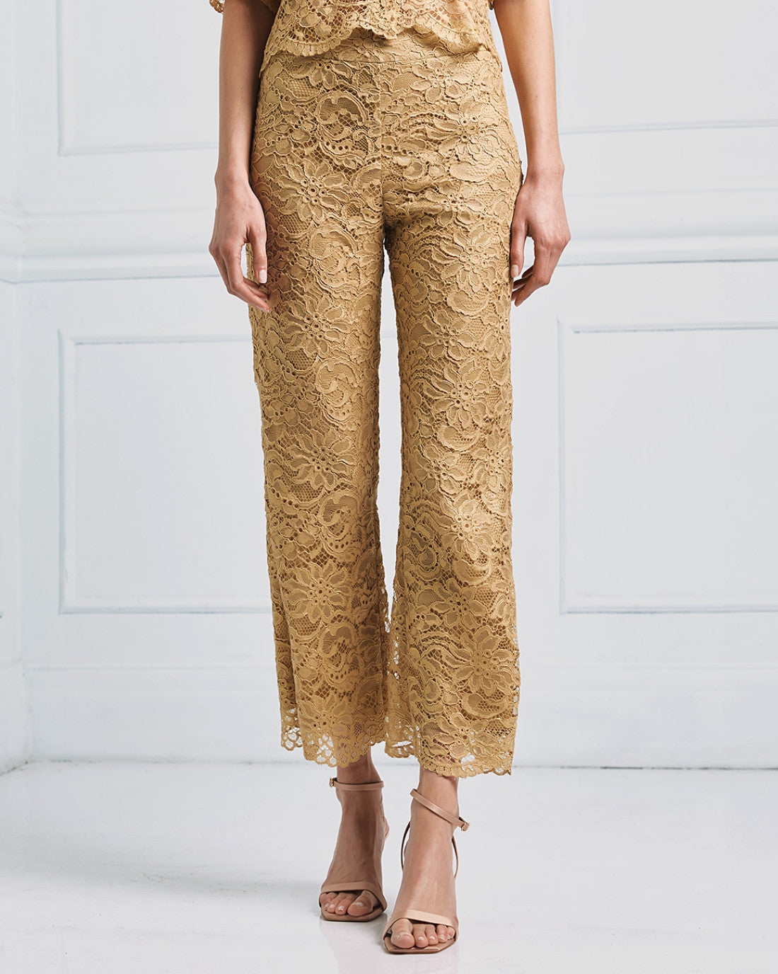 ACCESS FASHION Lace cropped pants