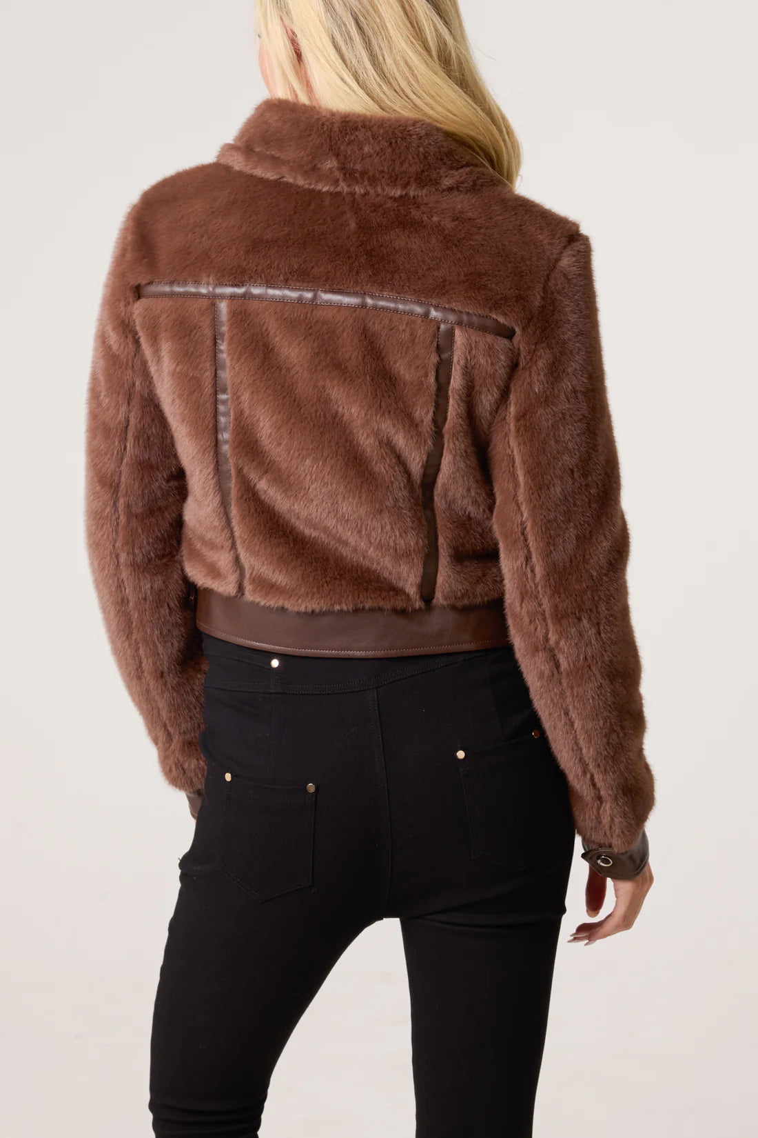 SEINT Faux fur bomber Chocolate