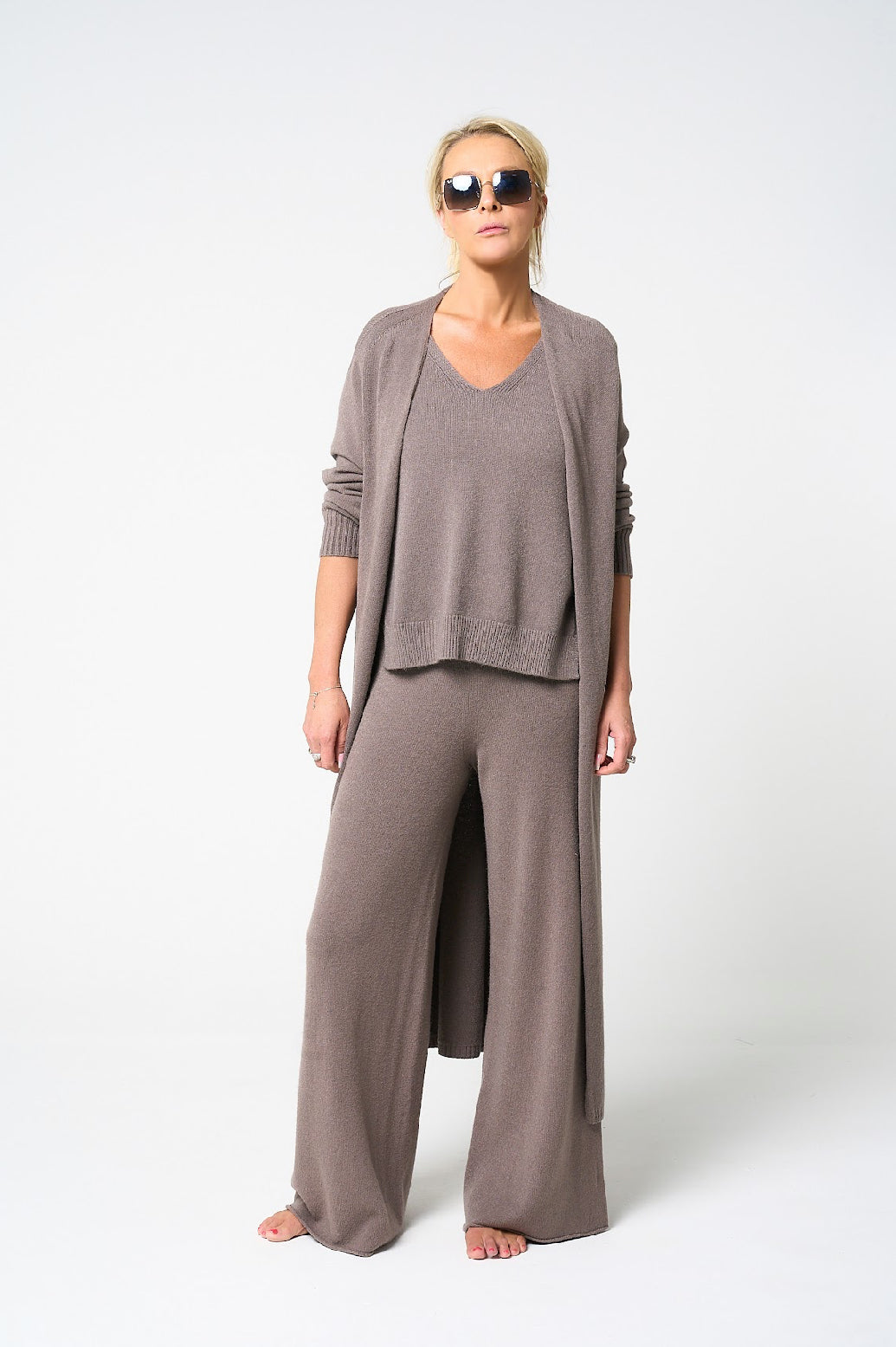 THE KNITWEAR COMPANY Panko knit maxi Cardigan Mocha
