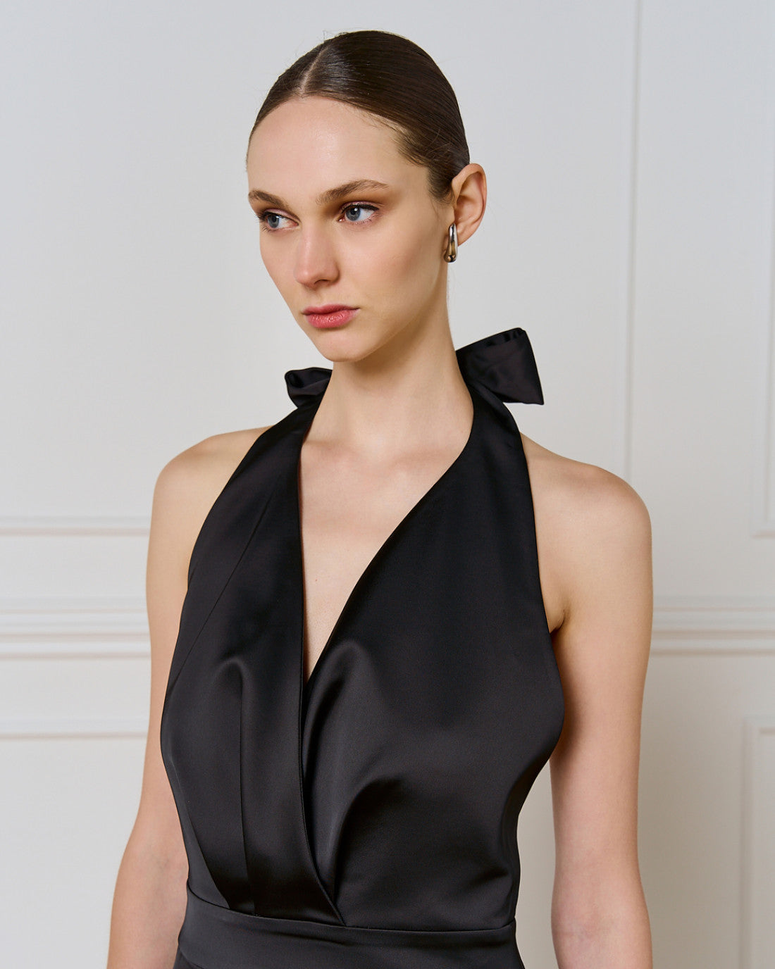 ACCESS Mini halter dress with feathers