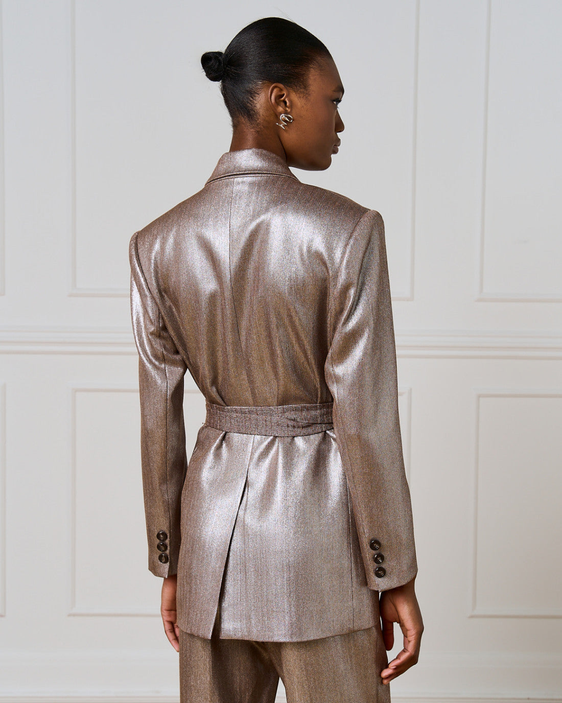 ACCESS Long metallic-effect blazer