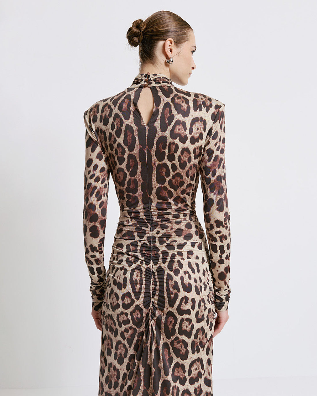 ACCESS Turtleneck dress with a large leopard print