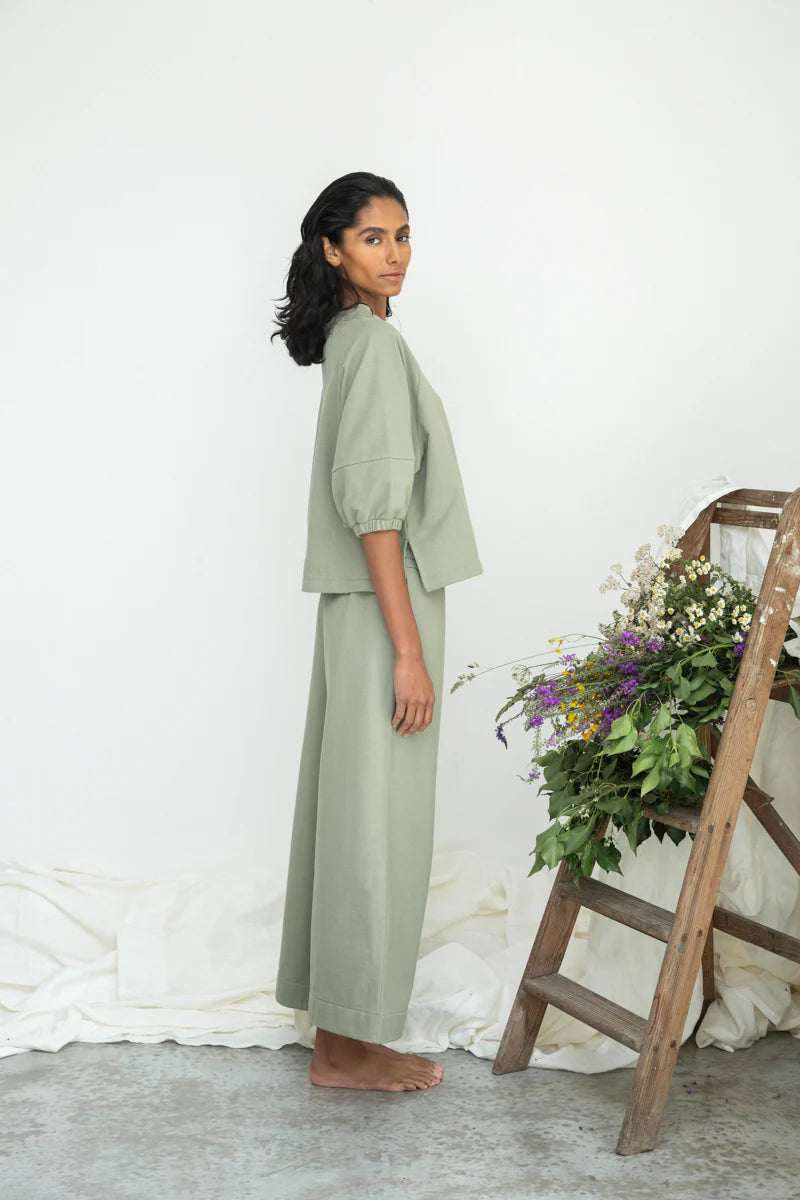 BEAUMONT ORGANIC Taya Organic Cotton Felpe Trouser in Pistachio
