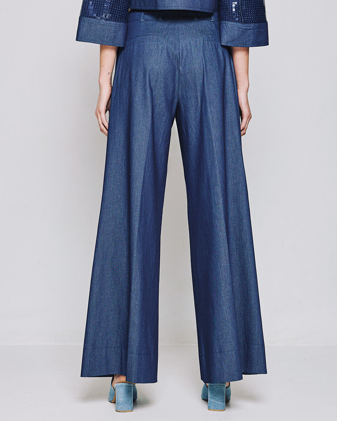 ACCESS FASHION High-waist denim pants with a belt