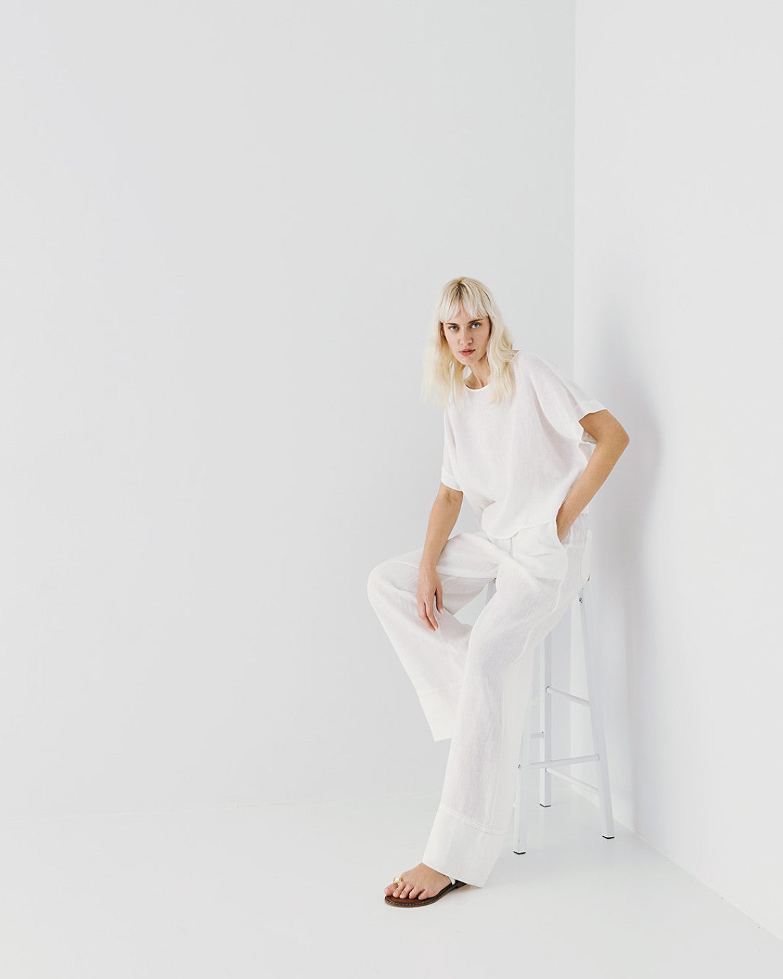 ACCESS FASHION Wide-leg pants with elastic waistband