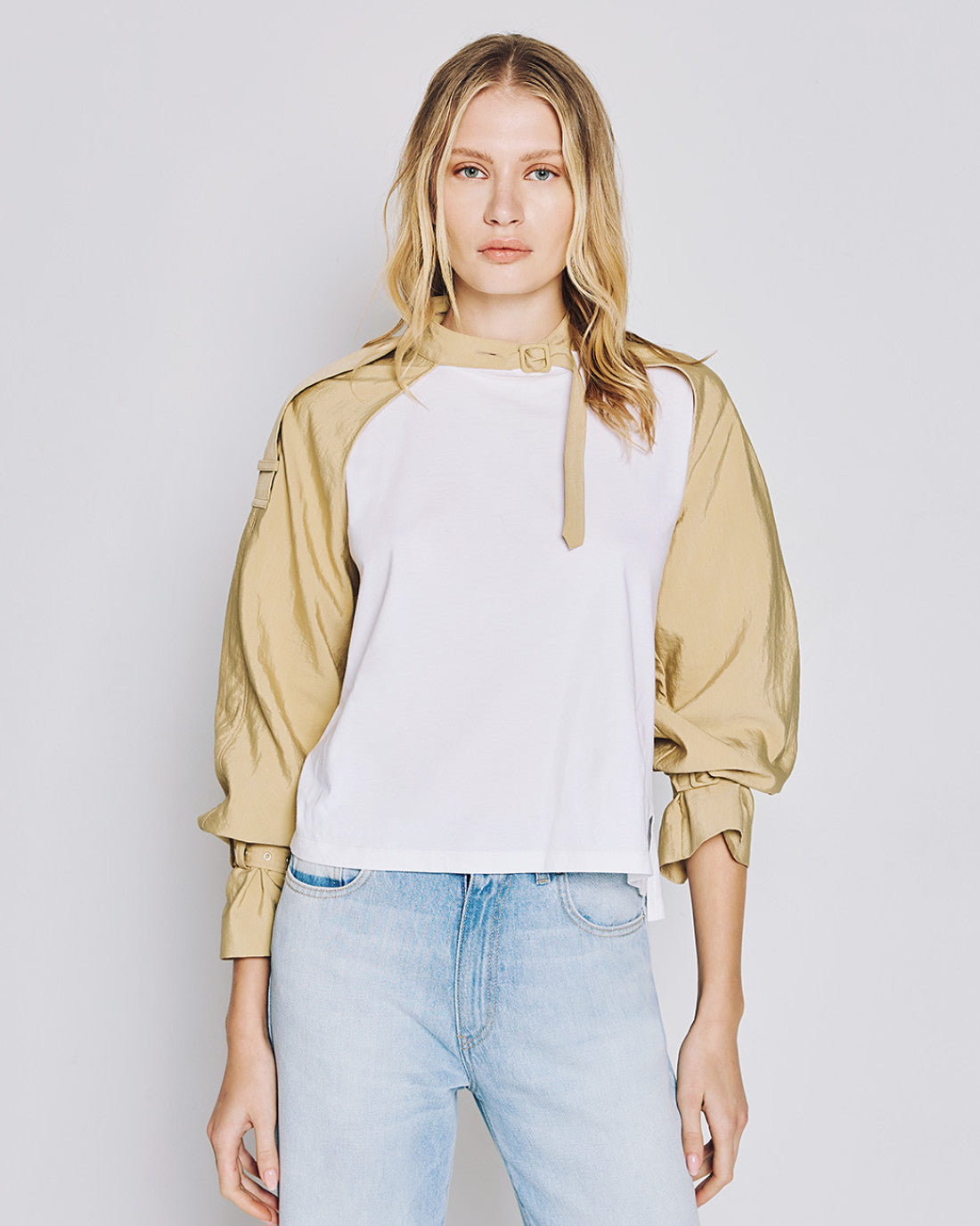 ACCESS FASHION Double-breasted trench coat with belt and shrug