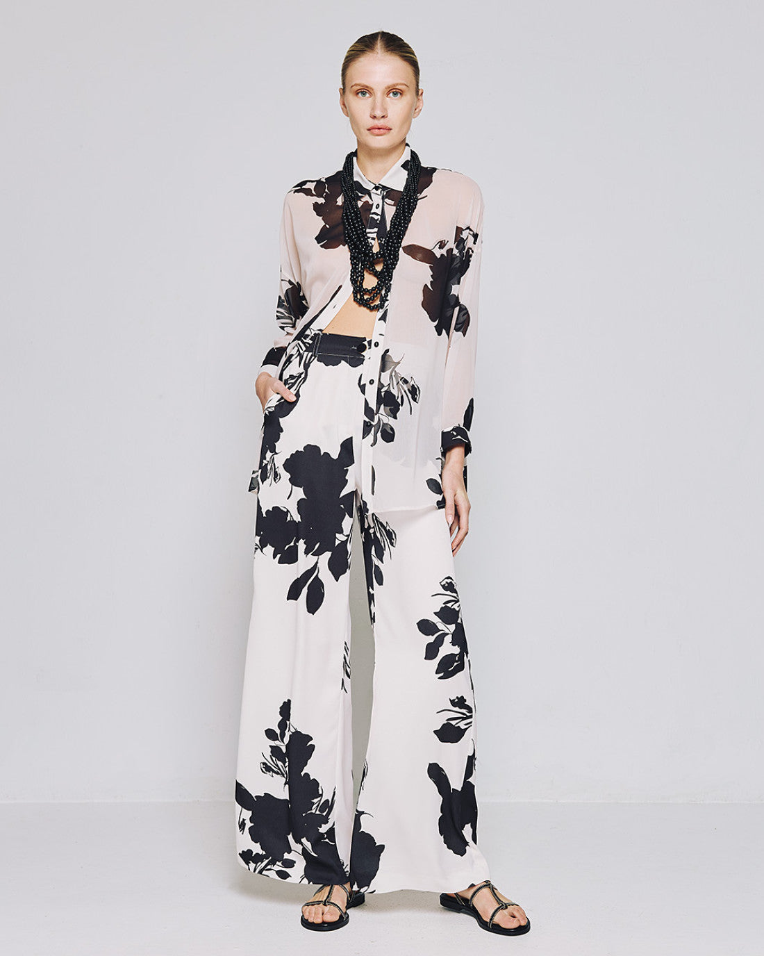 ACCESS FASHION High-waist floral pants