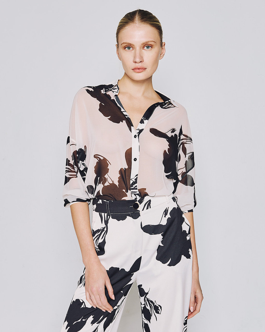 ACCESS FASHION Long floral shirt