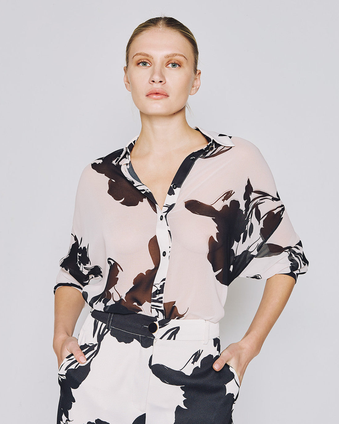 ACCESS FASHION Long floral shirt